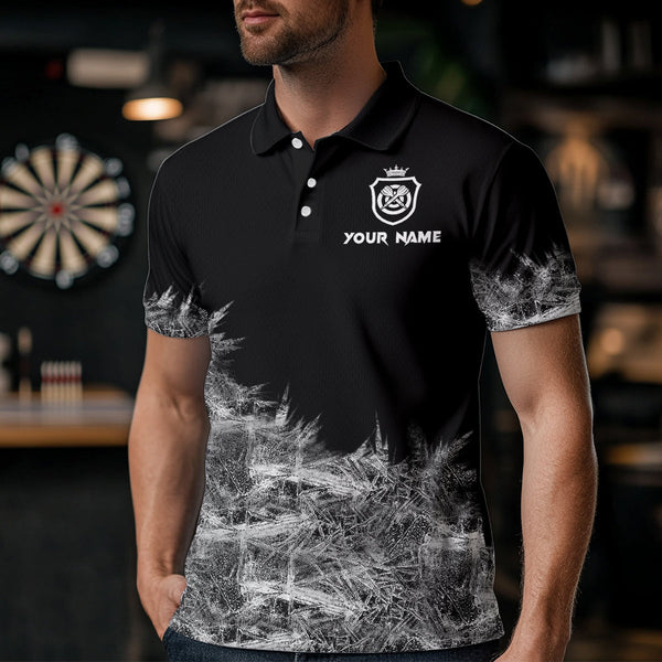 Icy Grey Light Mens Darts Polo & Quarter Zip Shirts Custom Dart Shirts For Team Darts Jerseys TDM3376