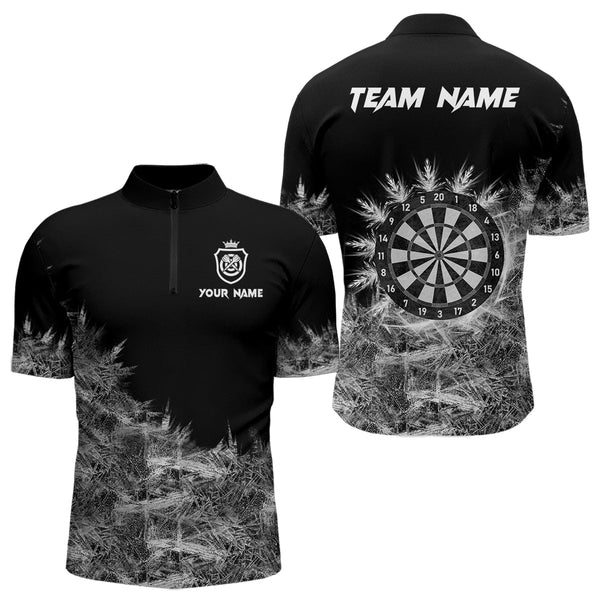 Icy Grey Light Mens Darts Polo & Quarter Zip Shirts Custom Dart Shirts For Team Darts Jerseys TDM3376