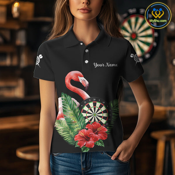 Personalized Tropical Flamingo Darts Shirt For Women, Funny Darts Jerseys Custom Darts Gifts TDM4327