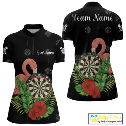 Personalized Tropical Flamingo Darts Shirt For Men Custom Funny Darts Jerseys Custom Darts Gifts TDM4345