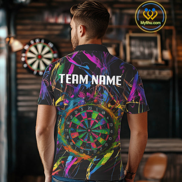 Funny Colorful Dartboard Graffiti Style Dart Shirts For Men Custom Darts Team Jerseys, Darts Gifts TDM4113