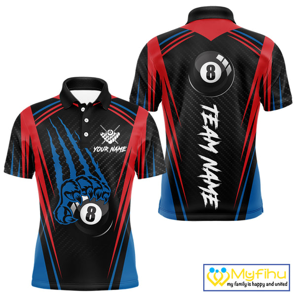 Personalized Scratch 8 Ball Pool Billiard Shirt For Men, Billiard Jerseys Team Polo & 1/4 Zip TDM4333