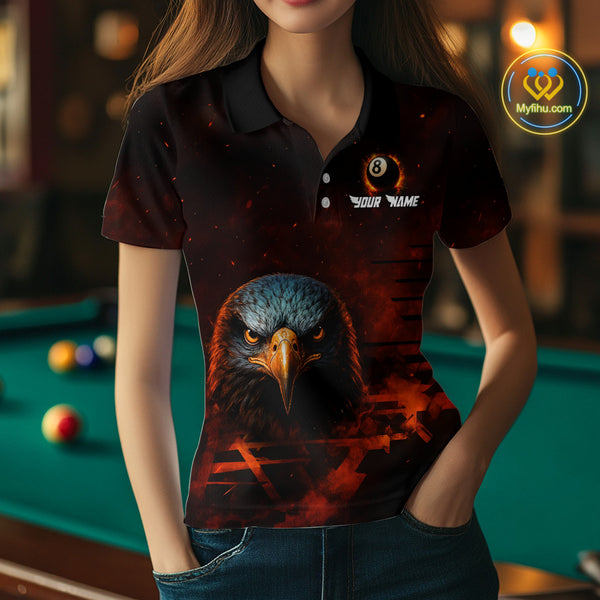 Personalized Eagle 8 Ball Fire Billiard Shirts For Women, 8 Ball Pool Team Shirts, Billiard Jerseys TDM4066