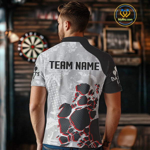 Custom Skull Dart Jerseys, Darts Team Polo Shirts For Men, Dart League Shirt NYN0095