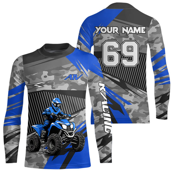 ATV Quad Bike Jersey Blue ATV Racing Shirt For Men Kid Women ATV Quad Shirt MX84