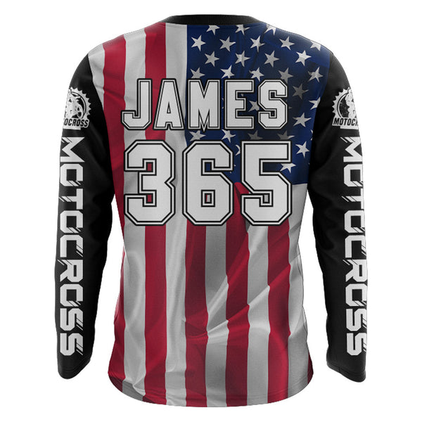 ATV Motocross Jersey American Flag Upf30+ ATV Quad Bike Jersey Men Kid ATV Riding Shirt MX66