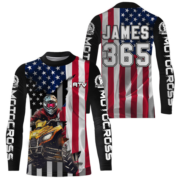 ATV Motocross Jersey American Flag Upf30+ ATV Quad Bike Jersey Men Kid ATV Riding Shirt MX66