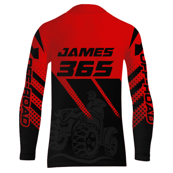 ATV Racing Jersey Red Youth Men ATV Quad Bike Shirt Upf30+ ATV Riding Jersey Off-road MX68