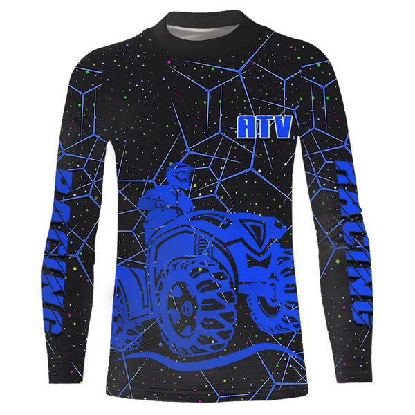 Blue ATV Racing Jersey Kid Men Women Upf30+ ATV Quad Bike Shirt ATV Riding Off-road MX69