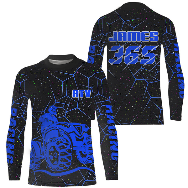 Blue ATV Racing Jersey Kid Men Women Upf30+ ATV Quad Bike Shirt ATV Riding Off-road MX69