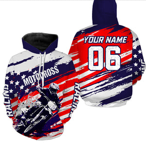 Patriotic Motocross Racing Hoodie For Biker Men Women Motorcycle Riding Hoodie MH06