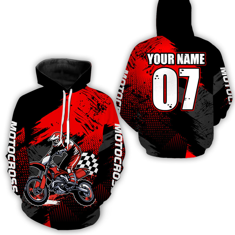 Motocross Racing Hoodie Custom Dirt Bike Hoodie Zip Up For Biker Men Women MH47