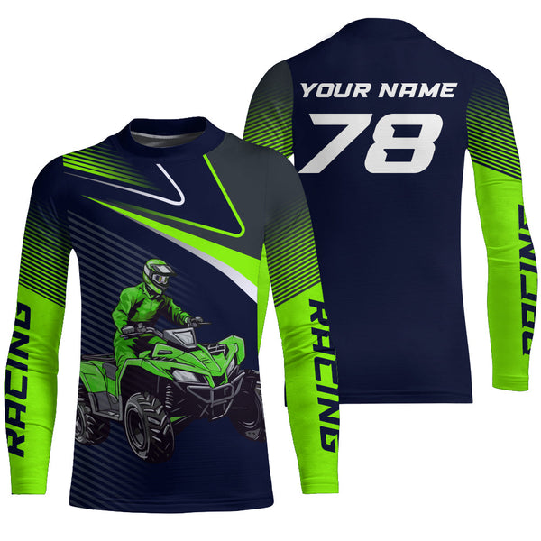 ATV Racing Jersey Custom Green Quad Bike Shirt ATV Riding Shirt for Kid Men Women MX92