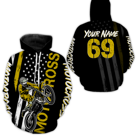 Yellow Motocross Racing Hoodie For Biker Men Women Off-road Motorcycle Hoodie MH05