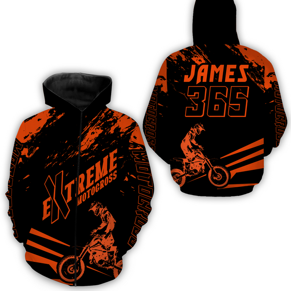 Personalized Orange Motocross Racing Hoodie Jersey For Men Women Dirt Bike Hoodie MH59