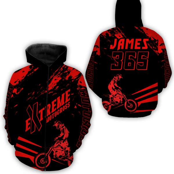 Personalized Red Motocross Racing Hoodie Jersey For Men Women Dirt Bike Hoodie MH59