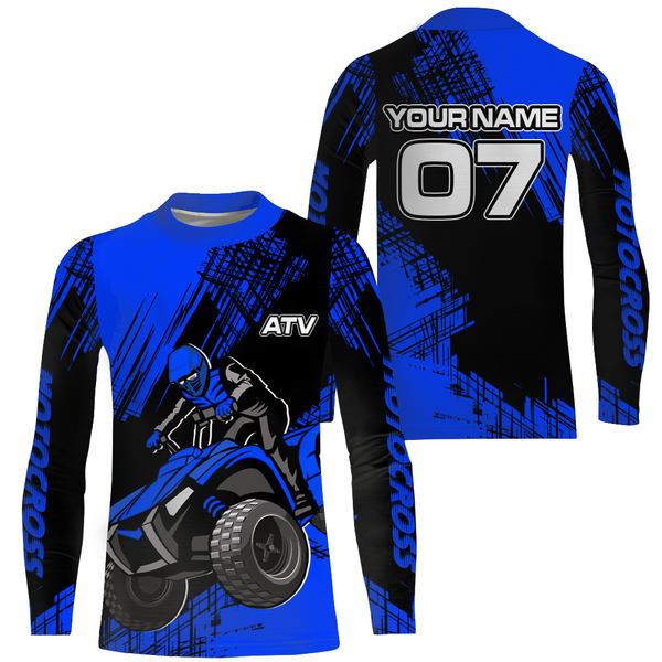 ATV Racing Jersey Blue Custom ATV Jersey For Youth Men Women ATV Quad Bike Shirt MX99