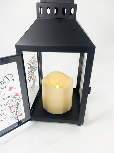 Dad Memorial Lantern, Cardinal Lantern Dad Memorial Gifts for Loss of Father Lantern Led Candle STNN3