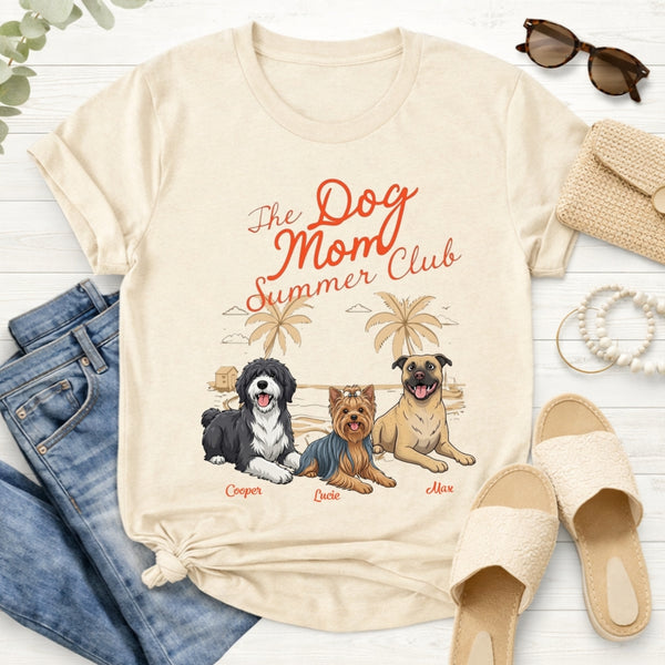 Personalized Dog Mom Summer Club Custom  Dogs T-shirt for Dog Mom FSDM41