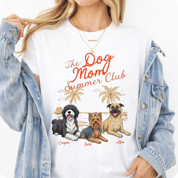 Personalized Dog Mom Summer Club Custom  Dogs T-shirt for Dog Mom FSDM41