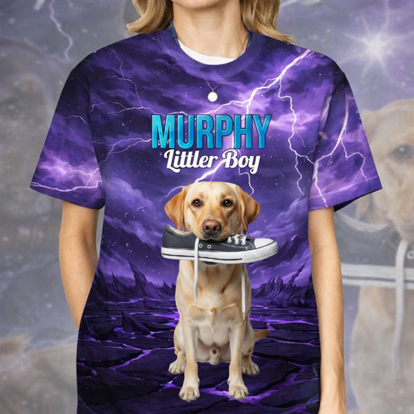 Funny Dog Holding a Shoe All-Over Print Custom T-Shirt – Choose Dog Breed FSD4787