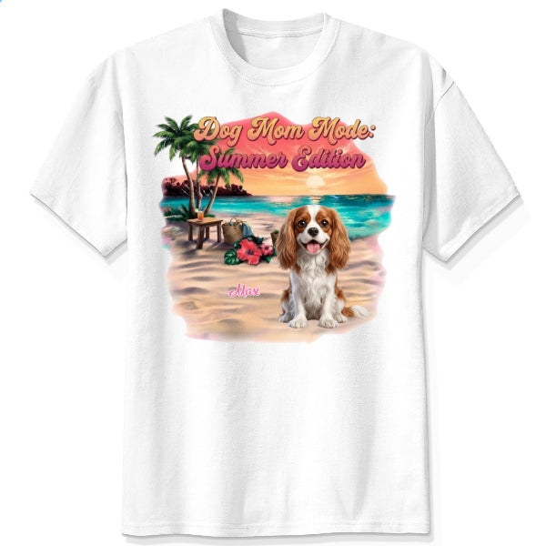 Dog Mom Summer Edition Custom Personalized Dogs T-shirt Gift for Dog Mom FSDM40