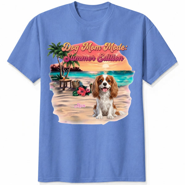 Dog Mom Summer Edition Custom Personalized Dogs T-shirt Gift for Dog Mom FSDM40