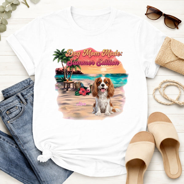 Dog Mom Summer Edition Custom Personalized Dogs T-shirt Gift for Dog Mom FSDM40