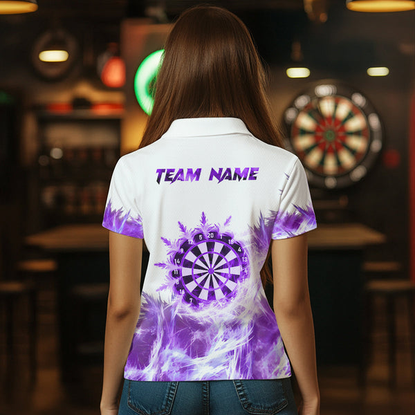 Purple Icy Light White Darts Polo & Quarter Zip Custom Dart Shirts For Women Team Darts Jerseys  TDM3684