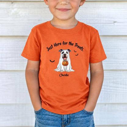 Funny Just Here for the Treats Halloween Custom Dogs Standard Youth T-Shirt FSDM100