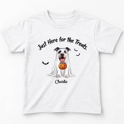 Funny Just Here for the Treats Halloween Custom Dogs Standard Youth T-Shirt FSDM100