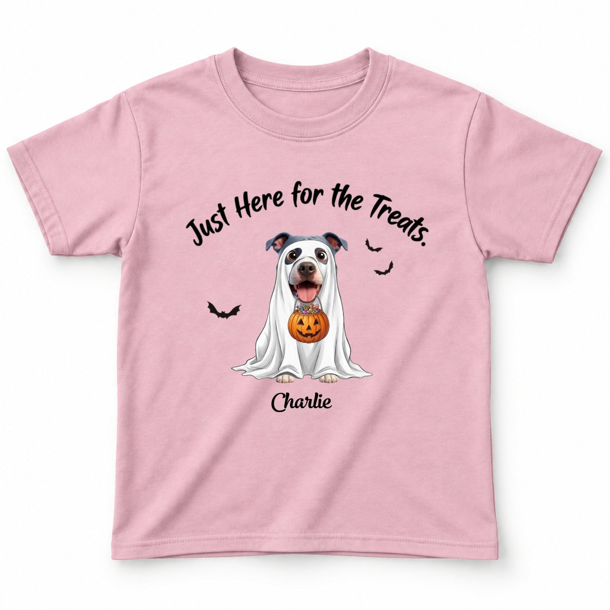 Funny Just Here for the Treats Halloween Custom Dogs Standard Youth T-Shirt FSDM100