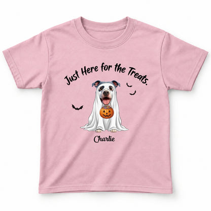 Funny Just Here for the Treats Halloween Custom Dogs Standard Youth T-Shirt FSDM100