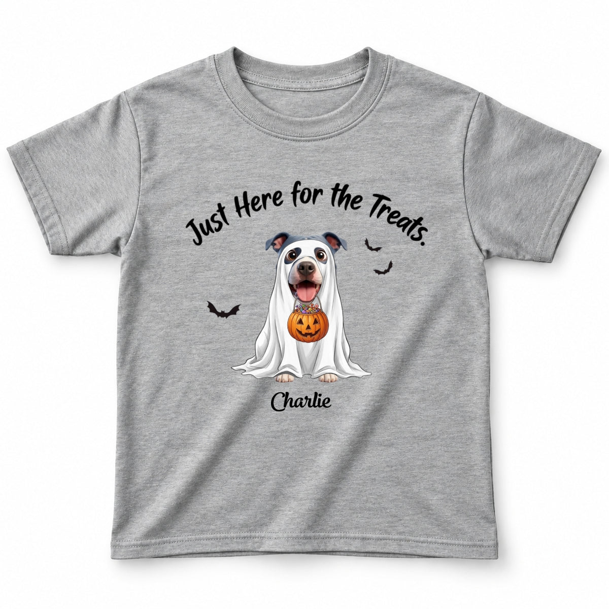 Funny Just Here for the Treats Halloween Custom Dogs Standard Youth T-Shirt FSDM100