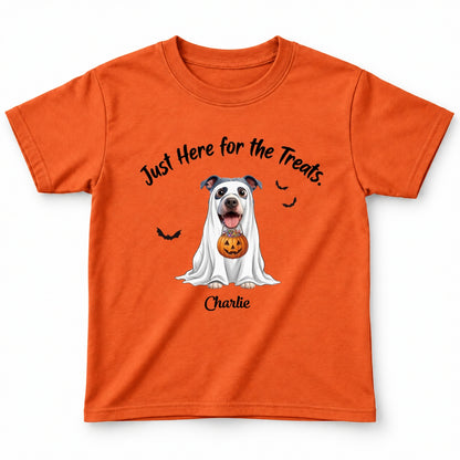 Funny Just Here for the Treats Halloween Custom Dogs Standard Youth T-Shirt FSDM100