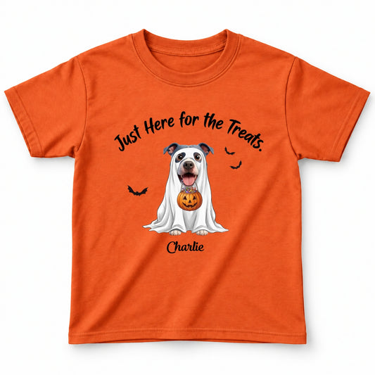 Funny Just Here for the Treats Halloween Custom Dogs Standard Youth T-Shirt FSDM100