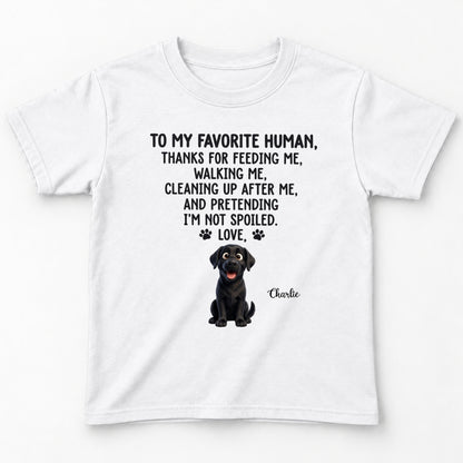 To Our Favorite Human, Thanks for Feeding Us Custom Personalized Dogs Youth T-shirt FSDM97
