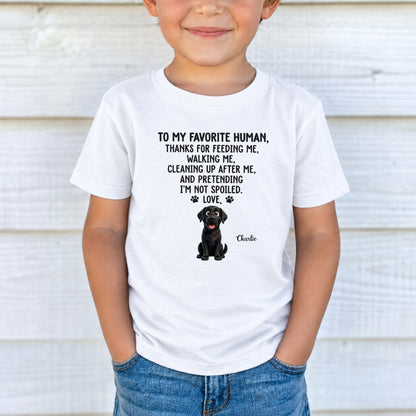To Our Favorite Human, Thanks for Feeding Us Custom Personalized Dogs Youth T-shirt FSDM97