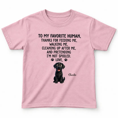 To Our Favorite Human, Thanks for Feeding Us Custom Personalized Dogs Youth T-shirt FSDM97