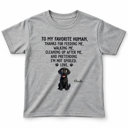 To Our Favorite Human, Thanks for Feeding Us Custom Personalized Dogs Youth T-shirt FSDM97