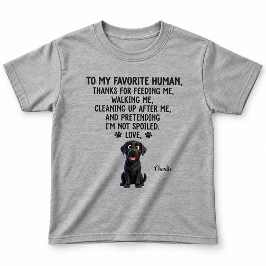To Our Favorite Human, Thanks for Feeding Us Custom Personalized Dogs Youth T-shirt FSDM97