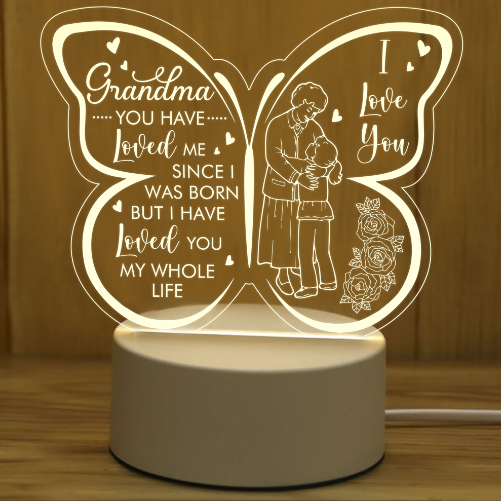 Grandma Gifts from Granddaughter, Grandma and Granddaughter Acrylic Led Lamp, Grandma Night Light TNL3