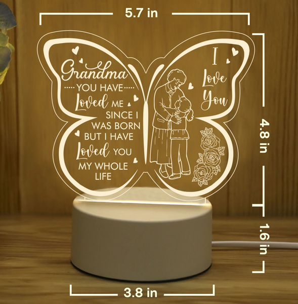 Grandma Gifts from Granddaughter, Grandma and Granddaughter Acrylic Led Lamp, Grandma Night Light TNL3