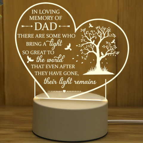 Dad Memorial Led Lamp, Memorial Gifts for Loss of Father, Loss of Dad Gifts, in Loving Memory of Dad TNL7