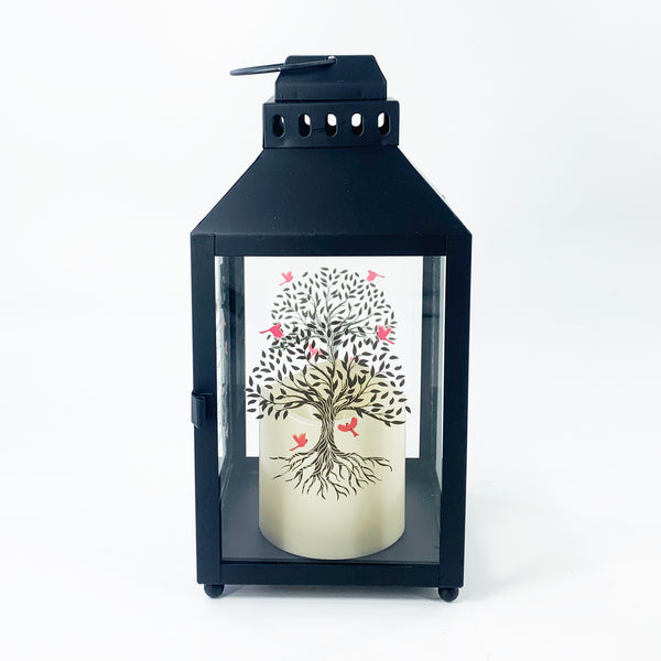 Dad Memorial Lantern, Cardinal Lantern Dad Memorial Gifts for Loss of Father Lantern Led Candle STNN3