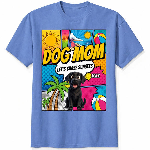 Colorful Pop Art Summer Custom Personalized Dogs T-shirt for Dog Mom FSDM43