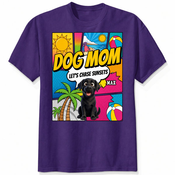 Colorful Pop Art Summer Custom Personalized Dogs T-shirt for Dog Mom FSDM43