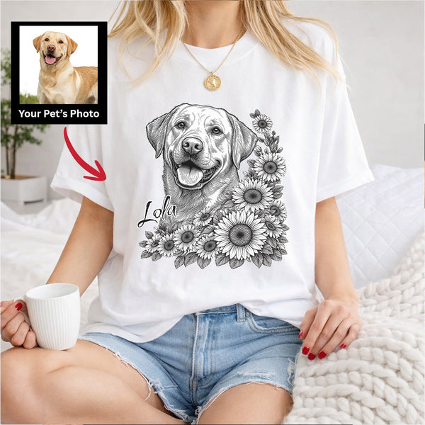 Sunflowers Customized Dog T-shirt for humans, Personalized Gift for Dog Parent FSD4811