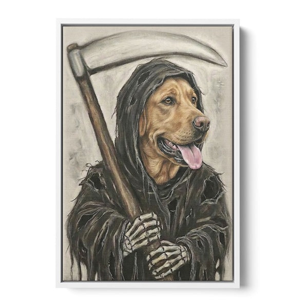 Custom Dog Grim Reaper Style Framed Matte Canvas FSD4789