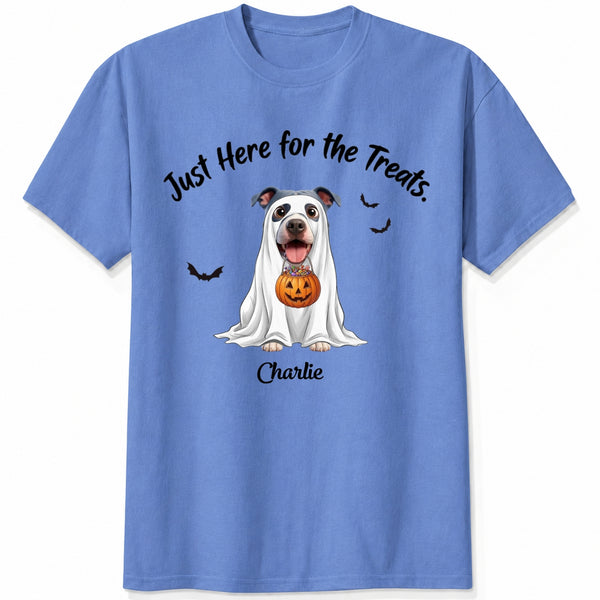 Funny Just Here for the Treats Custom Halloween Dogs T-shirt for Dog Mom Dog Dad FSDM49